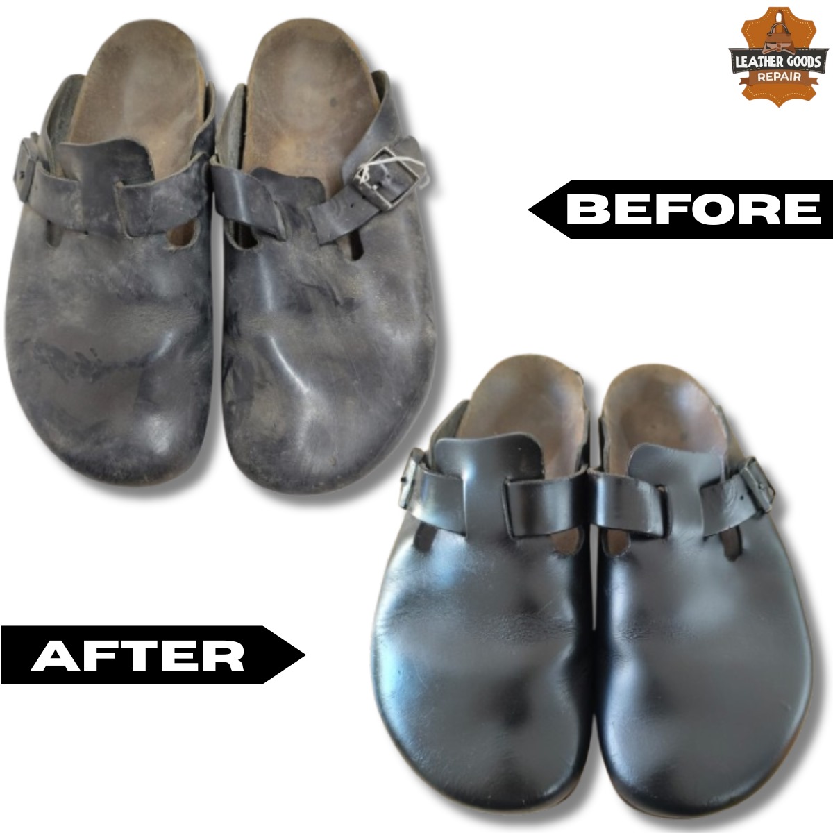Vintage Leather Boots Restoration before repair