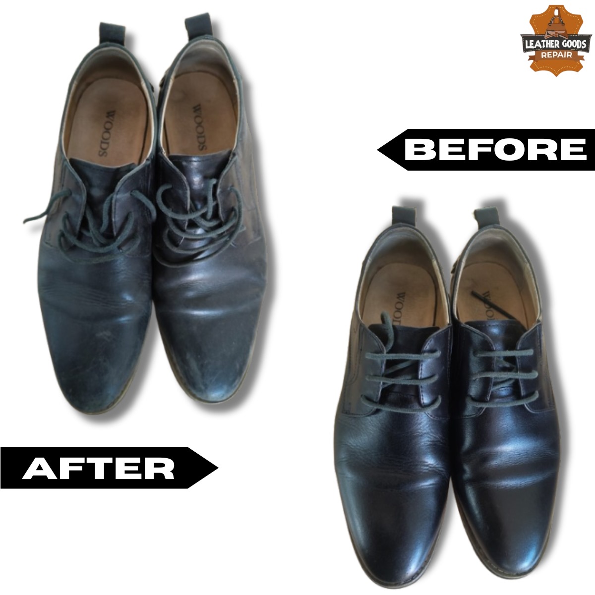 Dress Shoes Color Revival before repair